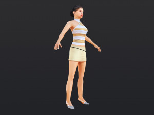 Woman 34 With 52 Animations 32 Morphs 3D 模型