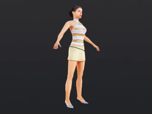 Woman 34 With 52 Animations 32 Morphs 3D Model