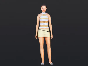 Woman 34 With 52 Animations 32 Morphs 3D Model