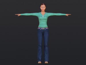 Woman 35 With 52 Animations 32 Morphs Modello 3D