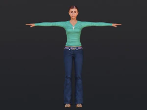 Woman 35 With 52 Animations 32 Morphs 3D Model