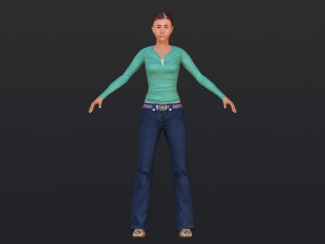 Woman 35 With 52 Animations 32 Morphs Modello 3D