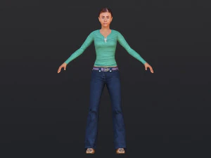 Woman 35 With 52 Animations 32 Morphs 3D Model