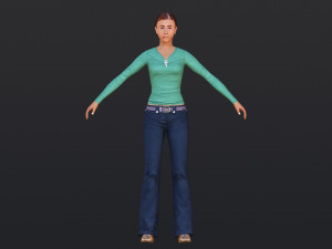 Woman 35 With 52 Animations 32 Morphs Modello 3D