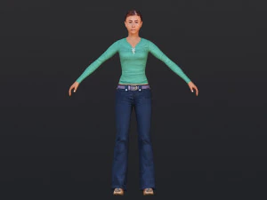 Woman 35 With 52 Animations 32 Morphs 3D Model