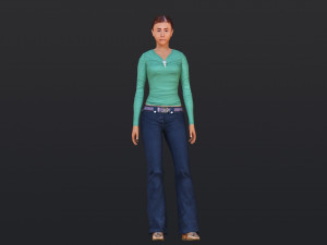Woman 35 With 52 Animations 32 Morphs Modello 3D