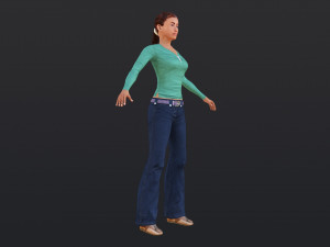 Woman 35 With 52 Animations 32 Morphs Modello 3D