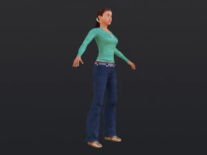 Woman 35 With 52 Animations 32 Morphs 3D Model