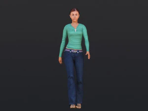 Woman 35 With 52 Animations 32 Morphs 3D Model