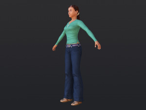 Woman 35 With 52 Animations 32 Morphs Modello 3D