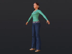 Woman 35 With 52 Animations 32 Morphs 3D Model