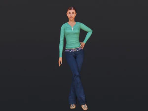 Woman 35 With 52 Animations 32 Morphs 3D Model