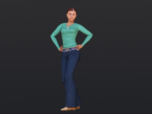Woman 35 With 52 Animations 32 Morphs Modello 3D