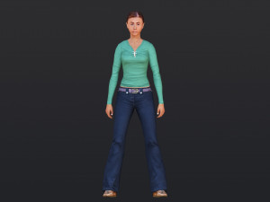 Woman 35 With 52 Animations 32 Morphs Modello 3D