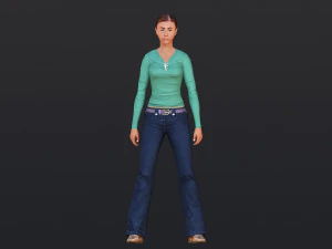 Woman 35 With 52 Animations 32 Morphs 3D Model