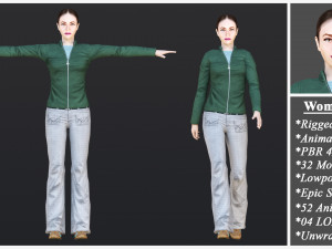 Woman 21 To 25 With 52 Animations 32 Morphs Model 3D