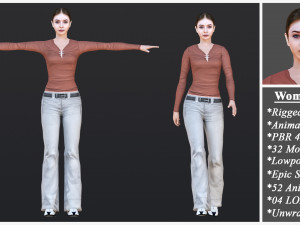 Woman 21 To 25 With 52 Animations 32 Morphs Model 3D