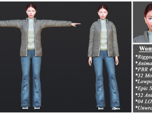 Woman 26 To 30 With 52 Animations 32 Morphs 3D 模型