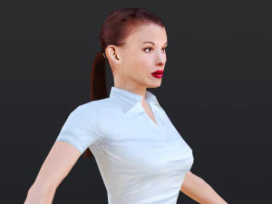 Kobieta od 31 do 35 lat z 52 animacjami i 32 przemianami Model 3D