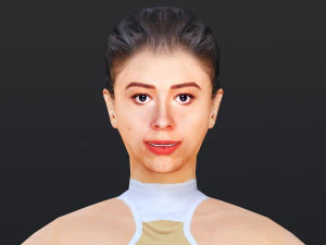 Kobieta od 31 do 35 lat z 52 animacjami i 32 przemianami Model 3D