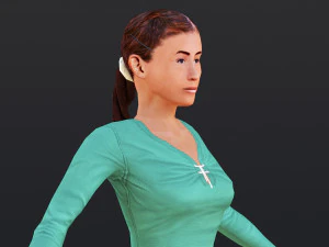 Kobieta od 31 do 35 lat z 52 animacjami i 32 przemianami Model 3D