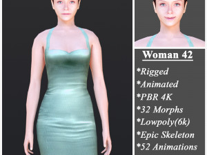 Woman 42 With 52 Animations 32 Morphs 3D 模型