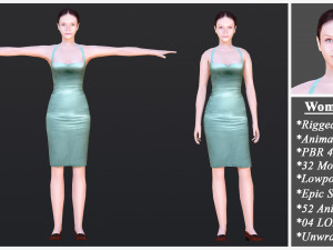 Woman 42 With 52 Animations 32 Morphs 3D 模型