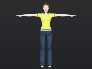 Woman 43 With 52 Animations 32 Morphs 3D Model
