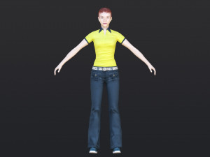 Woman 43 With 52 Animations 32 Morphs 3D Model