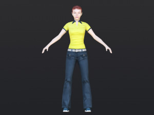 Woman 43 With 52 Animations 32 Morphs 3D Model