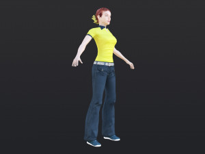 Woman 43 With 52 Animations 32 Morphs 3D Model