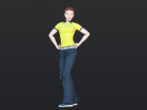 Woman 43 With 52 Animations 32 Morphs 3D Model