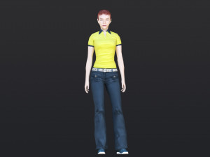 Woman 43 With 52 Animations 32 Morphs 3D Model