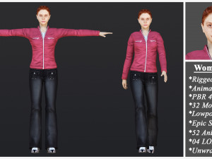 Woman 44 With 52 Animations 32 Morphs 3Dモデル