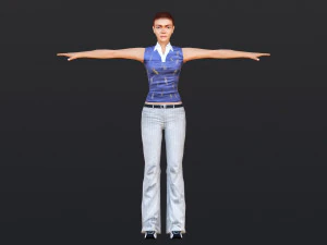 Woman 45 With 52 Animations 32 Morphs 3D Model
