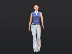 Woman 45 With 52 Animations 32 Morphs 3D Model