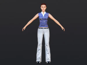 Woman 45 With 52 Animations 32 Morphs 3D Model