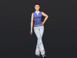 Woman 45 With 52 Animations 32 Morphs 3D Model