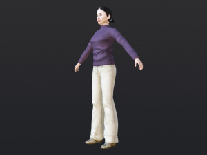 Woman 47 With 52 Animations 32 Morphs 3D Model