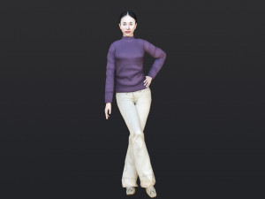 Woman 47 With 52 Animations 32 Morphs 3D Model