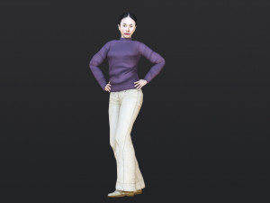 Woman 47 With 52 Animations 32 Morphs 3D Model