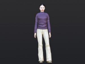 Woman 47 With 52 Animations 32 Morphs 3D Model