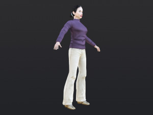 Woman 47 With 52 Animations 32 Morphs 3D Model