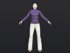 Woman 47 With 52 Animations 32 Morphs 3D Model