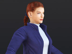 Woman 50 With 52 Animations 32 Morphs 3D Model