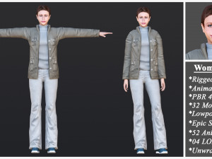 Woman 36 To 40 With 52 Animations 32 Morphs 3D Model