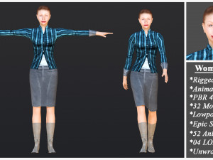 Woman 41 To 45 With 52 Animations 32 Morphs 3D 模型
