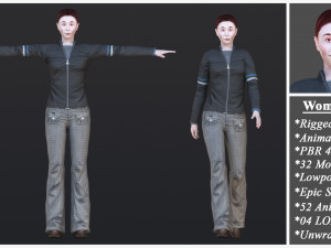 Woman 46 To 50 With 52 Animations 32 Morphs Model 3D