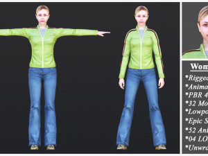 Woman 46 To 50 With 52 Animations 32 Morphs Model 3D