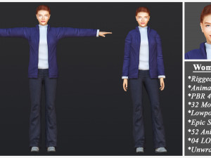 Woman 46 To 50 With 52 Animations 32 Morphs Model 3D
